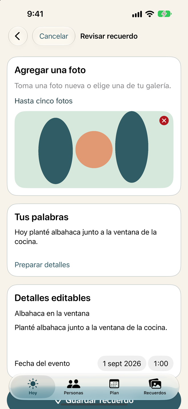 Un momento, cerca.